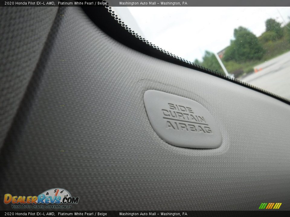2020 Honda Pilot EX-L AWD Platinum White Pearl / Beige Photo #28