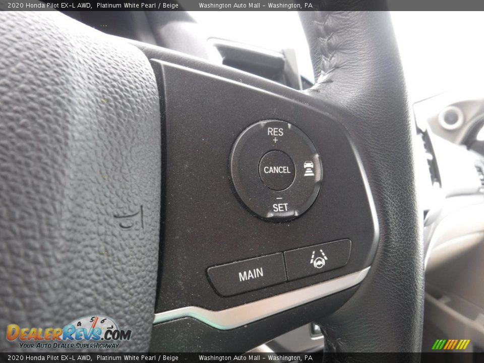 2020 Honda Pilot EX-L AWD Platinum White Pearl / Beige Photo #30