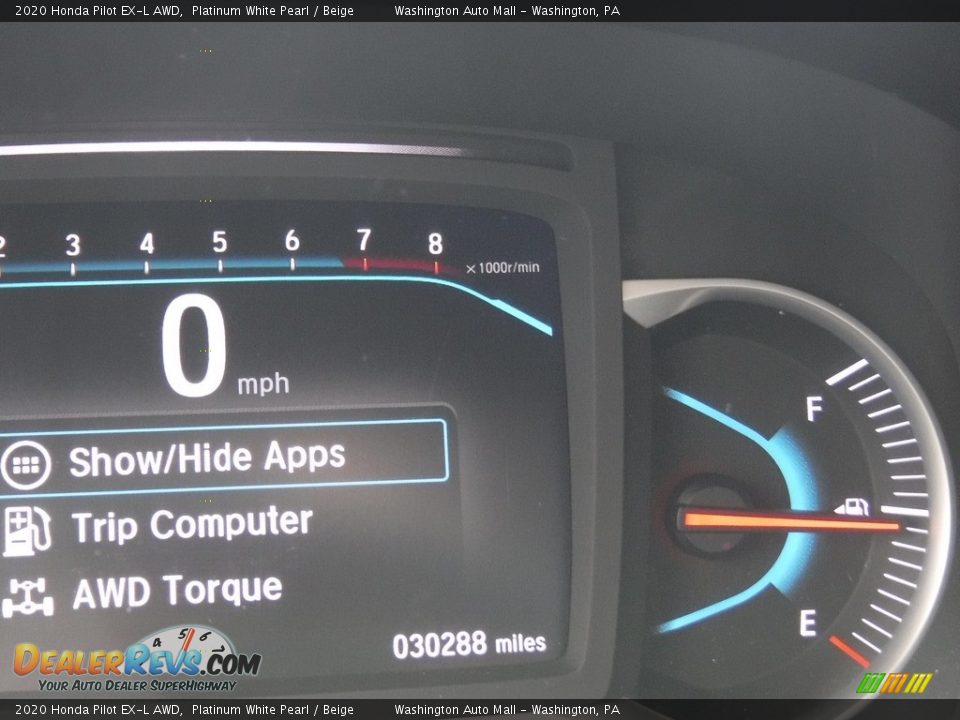 2020 Honda Pilot EX-L AWD Platinum White Pearl / Beige Photo #31