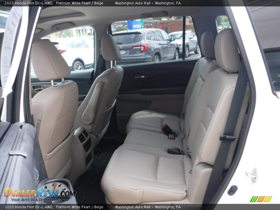 2020 Honda Pilot EX-L AWD Platinum White Pearl / Beige Photo #34