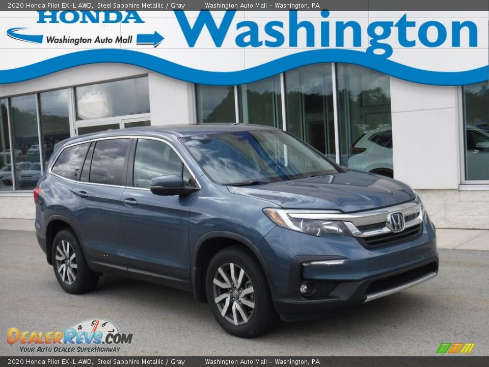 2020 Honda Pilot EX-L AWD Steel Sapphire Metallic / Gray Photo #1