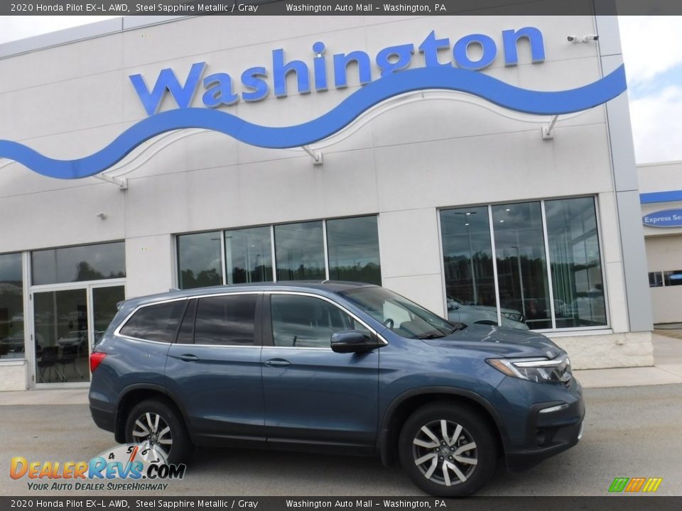 2020 Honda Pilot EX-L AWD Steel Sapphire Metallic / Gray Photo #2
