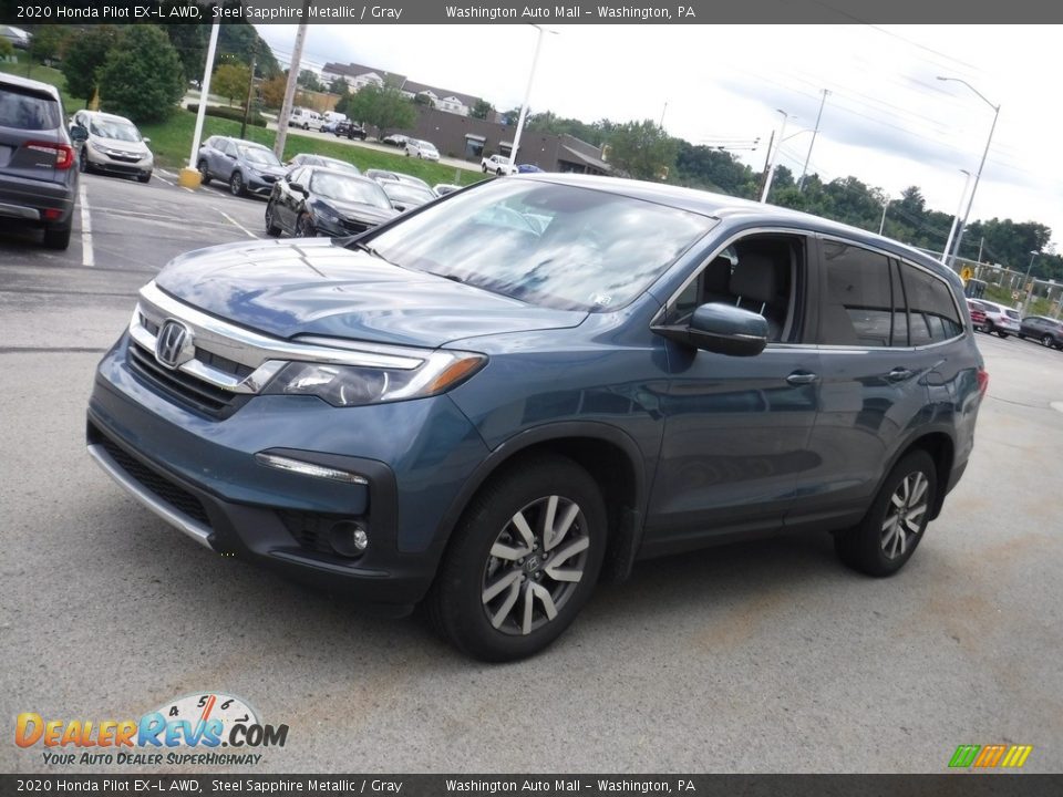 2020 Honda Pilot EX-L AWD Steel Sapphire Metallic / Gray Photo #5