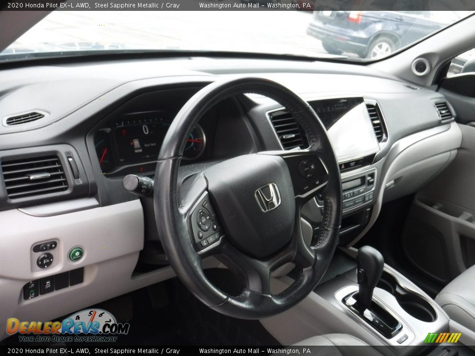 2020 Honda Pilot EX-L AWD Steel Sapphire Metallic / Gray Photo #13
