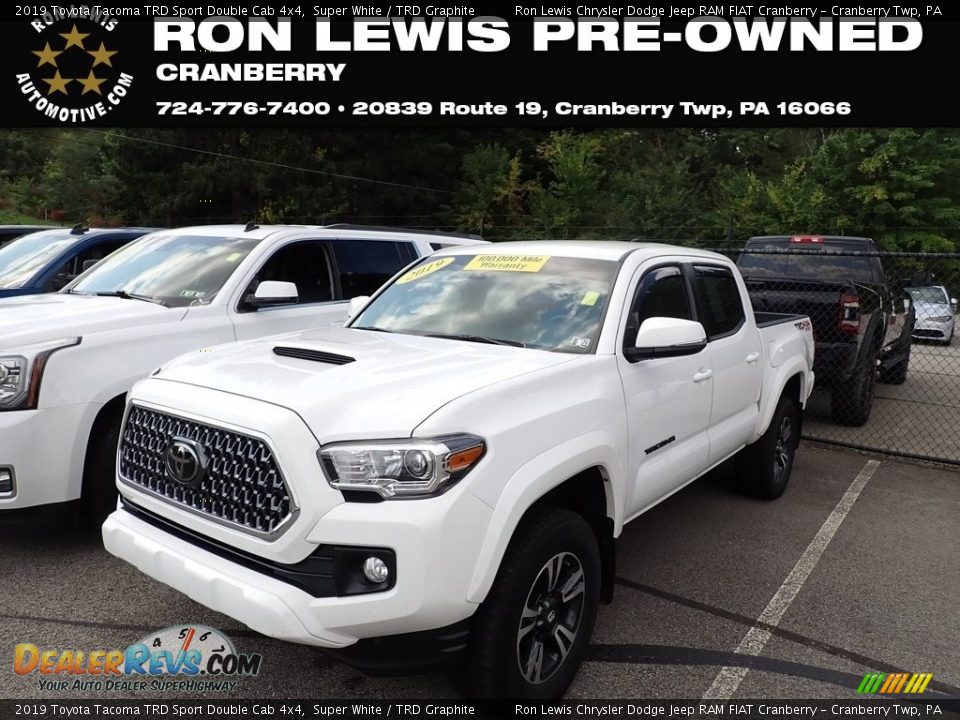 2019 Toyota Tacoma TRD Sport Double Cab 4x4 Super White / TRD Graphite Photo #1