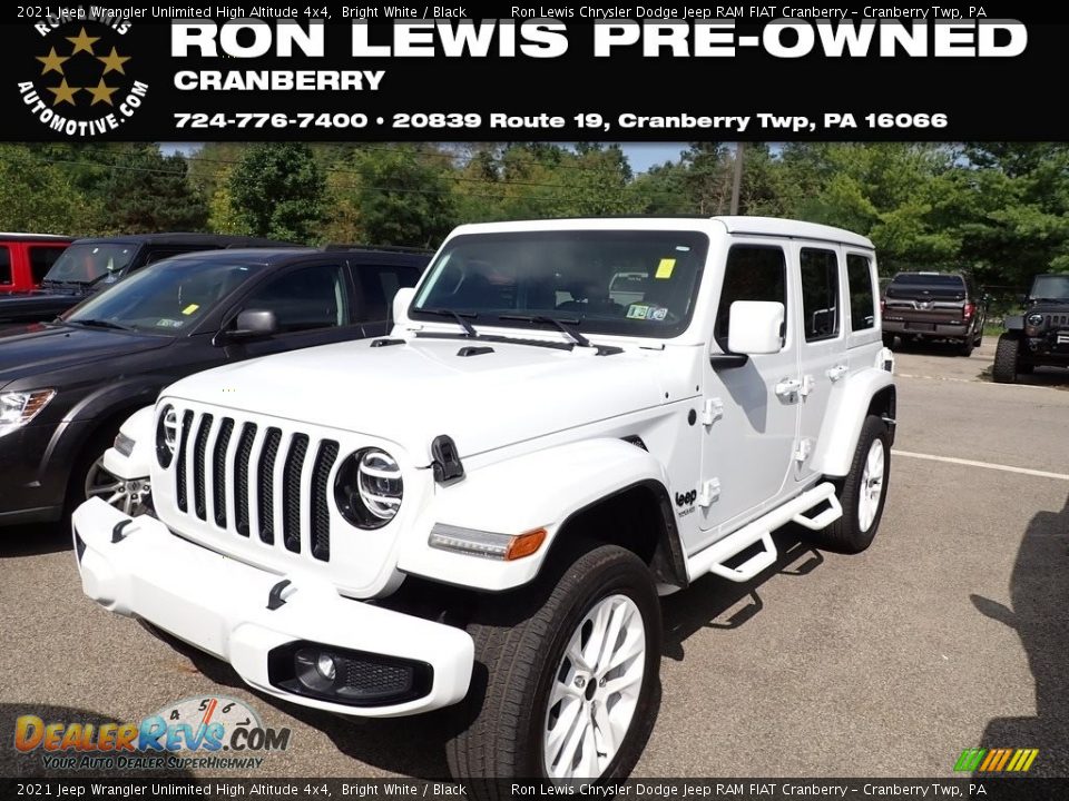 2021 Jeep Wrangler Unlimited High Altitude 4x4 Bright White / Black Photo #1