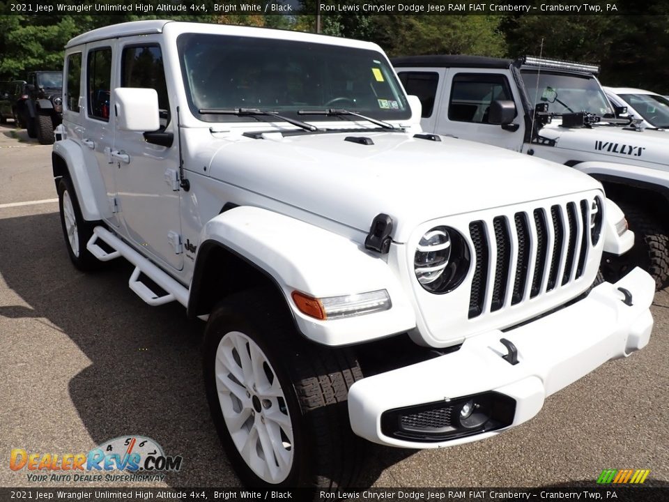 2021 Jeep Wrangler Unlimited High Altitude 4x4 Bright White / Black Photo #2