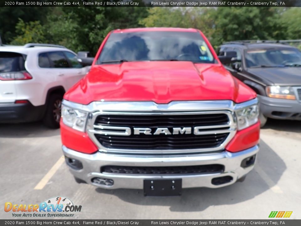 2020 Ram 1500 Big Horn Crew Cab 4x4 Flame Red / Black/Diesel Gray Photo #2