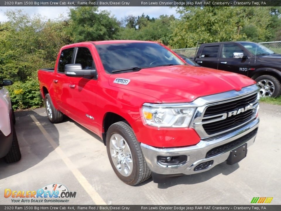 2020 Ram 1500 Big Horn Crew Cab 4x4 Flame Red / Black/Diesel Gray Photo #3