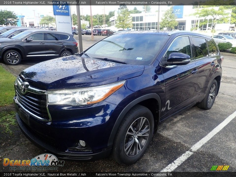 2016 Toyota Highlander XLE Nautical Blue Metallic / Ash Photo #1