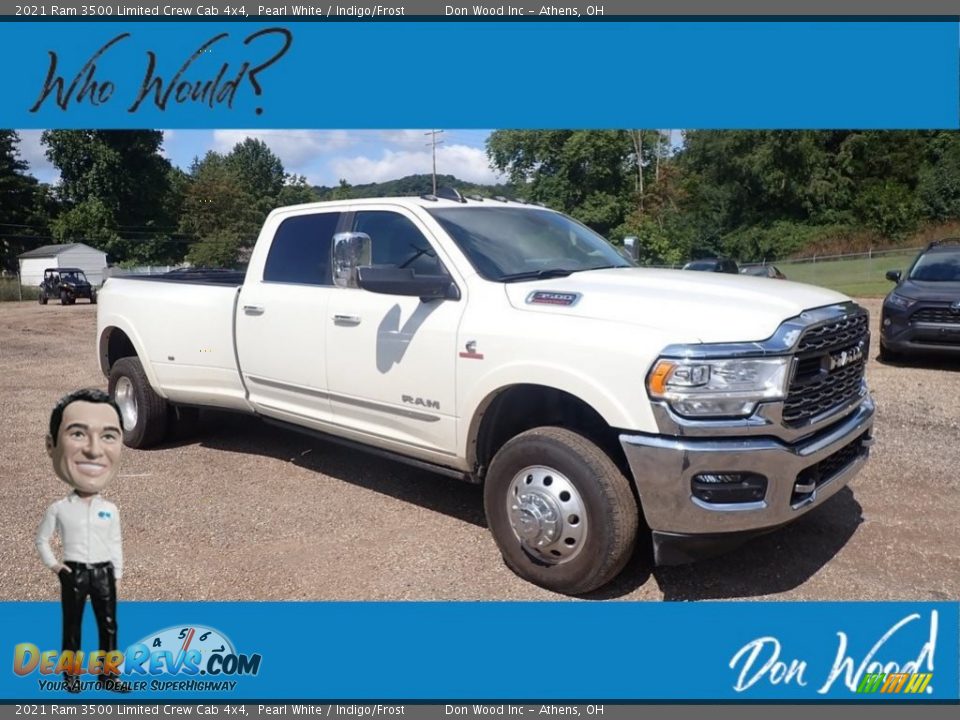 2021 Ram 3500 Limited Crew Cab 4x4 Pearl White / Indigo/Frost Photo #1
