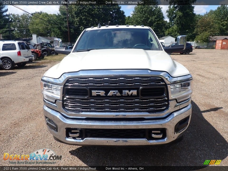 2021 Ram 3500 Limited Crew Cab 4x4 Pearl White / Indigo/Frost Photo #3