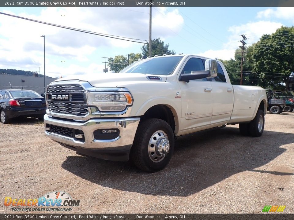 2021 Ram 3500 Limited Crew Cab 4x4 Pearl White / Indigo/Frost Photo #6