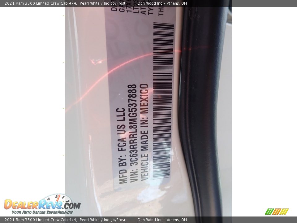 2021 Ram 3500 Limited Crew Cab 4x4 Pearl White / Indigo/Frost Photo #13