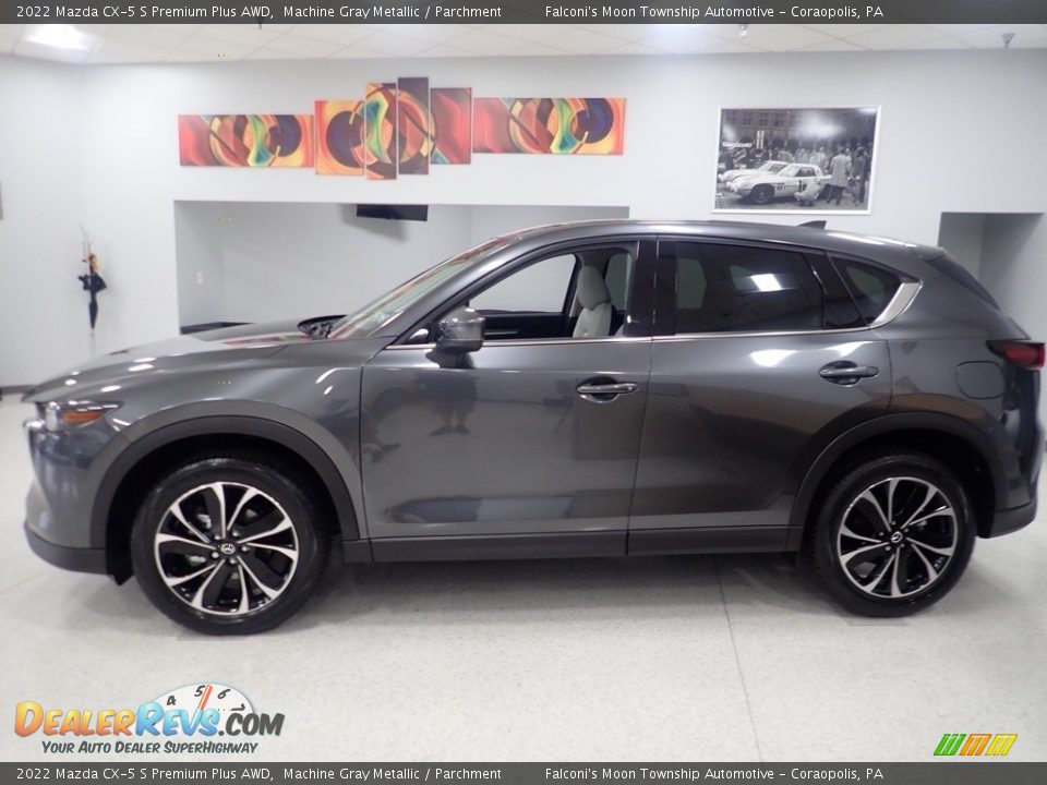 2022 Mazda CX-5 S Premium Plus AWD Machine Gray Metallic / Parchment Photo #6