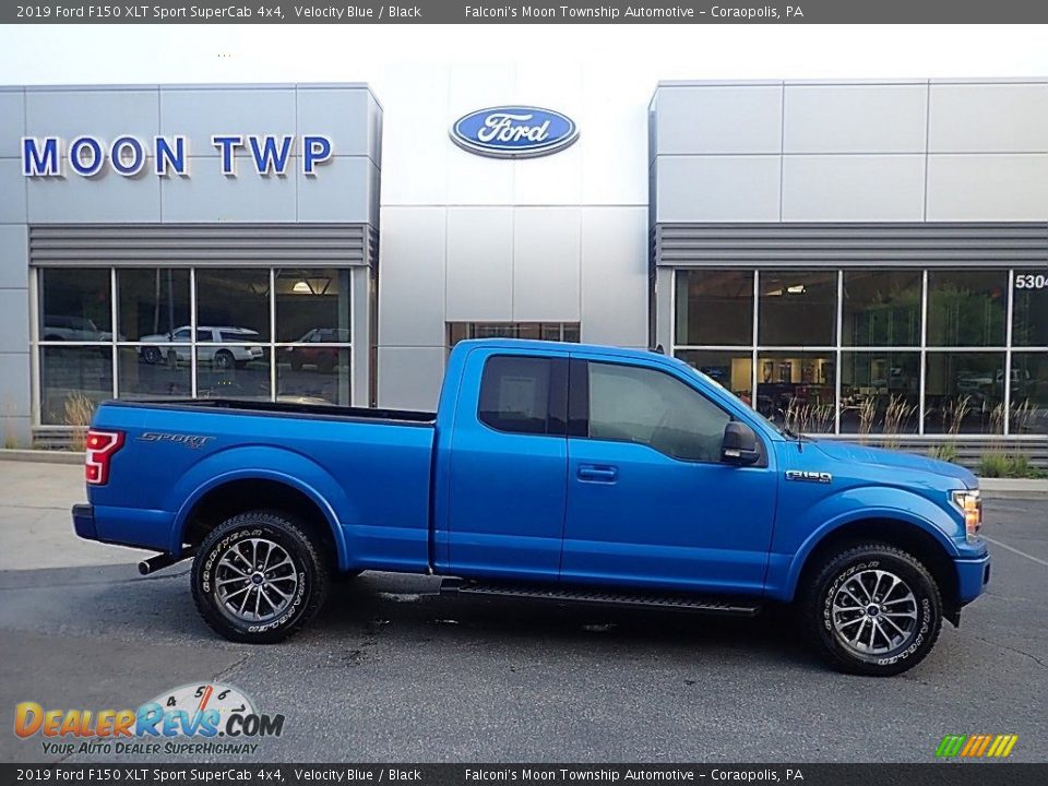 2019 Ford F150 XLT Sport SuperCab 4x4 Velocity Blue / Black Photo #1