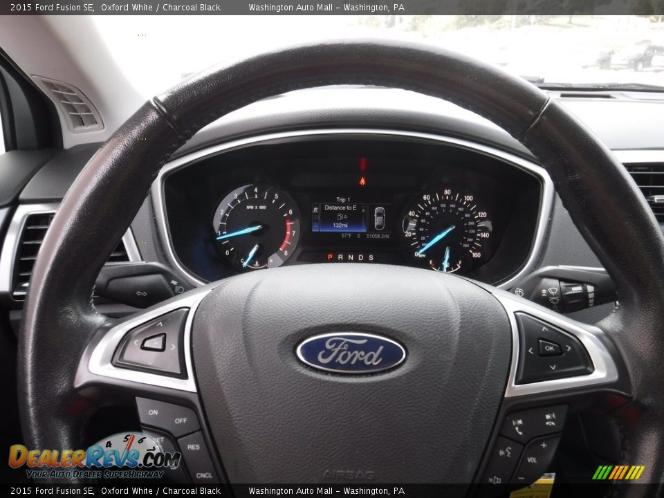 2015 Ford Fusion SE Oxford White / Charcoal Black Photo #21