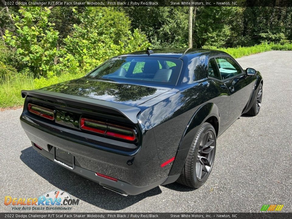 2022 Dodge Challenger R/T Scat Pack Shaker Widebody Pitch Black / Ruby Red/Black Photo #6