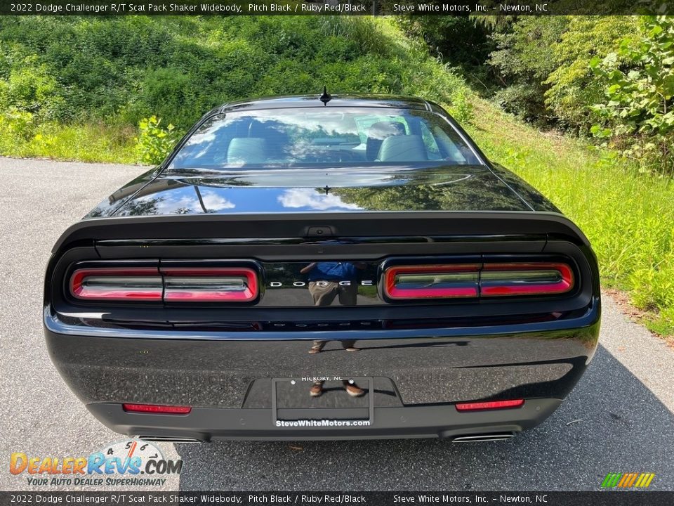 2022 Dodge Challenger R/T Scat Pack Shaker Widebody Pitch Black / Ruby Red/Black Photo #7
