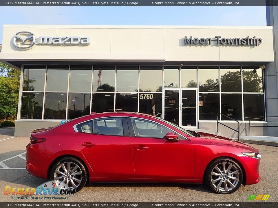 2019 Mazda MAZDA3 Preferred Sedan AWD Soul Red Crystal Metallic / Greige Photo #1