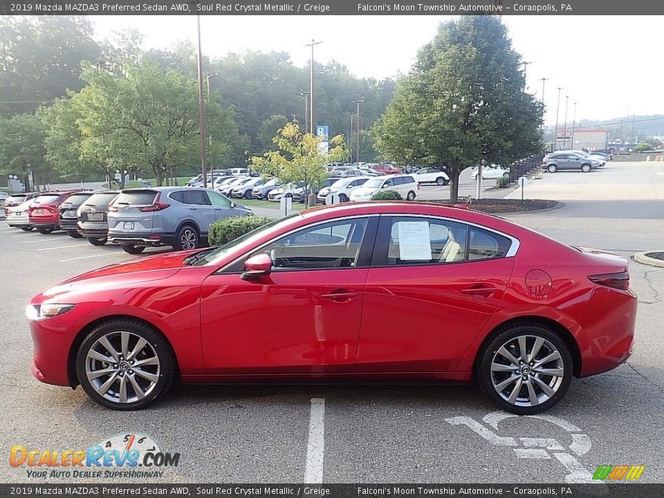 2019 Mazda MAZDA3 Preferred Sedan AWD Soul Red Crystal Metallic / Greige Photo #5