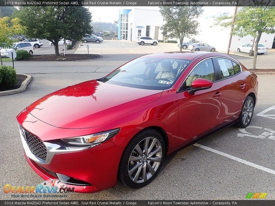 2019 Mazda MAZDA3 Preferred Sedan AWD Soul Red Crystal Metallic / Greige Photo #6