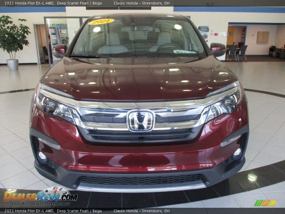 2021 Honda Pilot EX-L AWD Deep Scarlet Pearl / Beige Photo #2