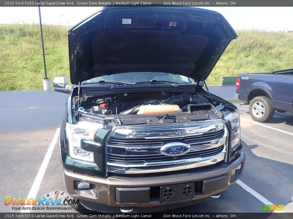 2015 Ford F150 Lariat SuperCrew 4x4 Green Gem Metallic / Medium Light Camel Photo #5