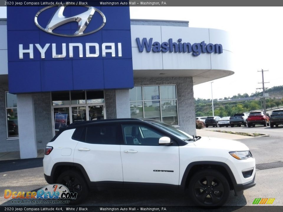 2020 Jeep Compass Latitude 4x4 White / Black Photo #2