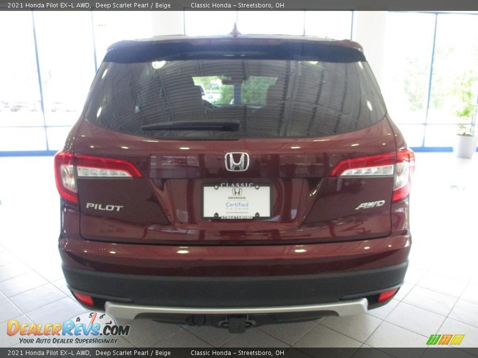 2021 Honda Pilot EX-L AWD Deep Scarlet Pearl / Beige Photo #8