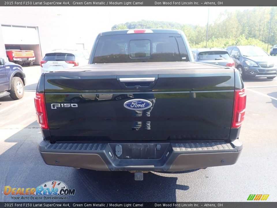 2015 Ford F150 Lariat SuperCrew 4x4 Green Gem Metallic / Medium Light Camel Photo #11