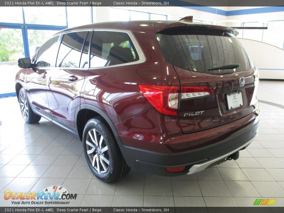 2021 Honda Pilot EX-L AWD Deep Scarlet Pearl / Beige Photo #9