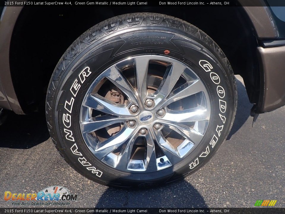 2015 Ford F150 Lariat SuperCrew 4x4 Green Gem Metallic / Medium Light Camel Photo #13