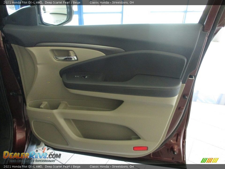 2021 Honda Pilot EX-L AWD Deep Scarlet Pearl / Beige Photo #14