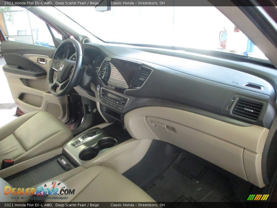 2021 Honda Pilot EX-L AWD Deep Scarlet Pearl / Beige Photo #15