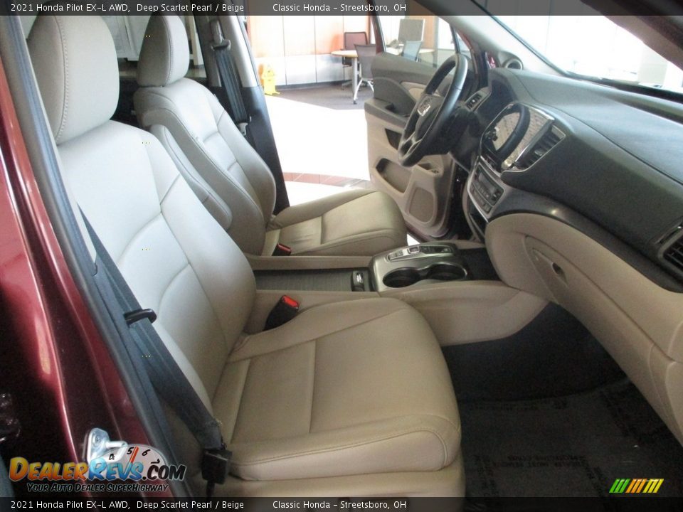 2021 Honda Pilot EX-L AWD Deep Scarlet Pearl / Beige Photo #16
