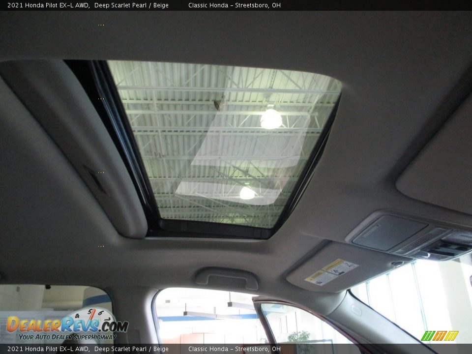 2021 Honda Pilot EX-L AWD Deep Scarlet Pearl / Beige Photo #17