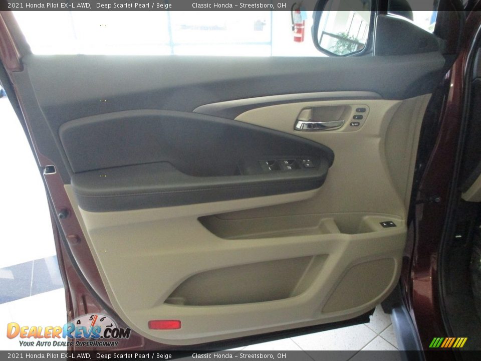 2021 Honda Pilot EX-L AWD Deep Scarlet Pearl / Beige Photo #28
