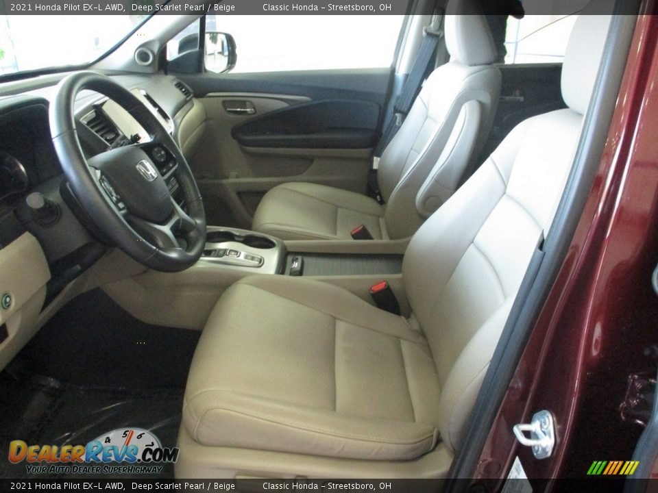2021 Honda Pilot EX-L AWD Deep Scarlet Pearl / Beige Photo #30