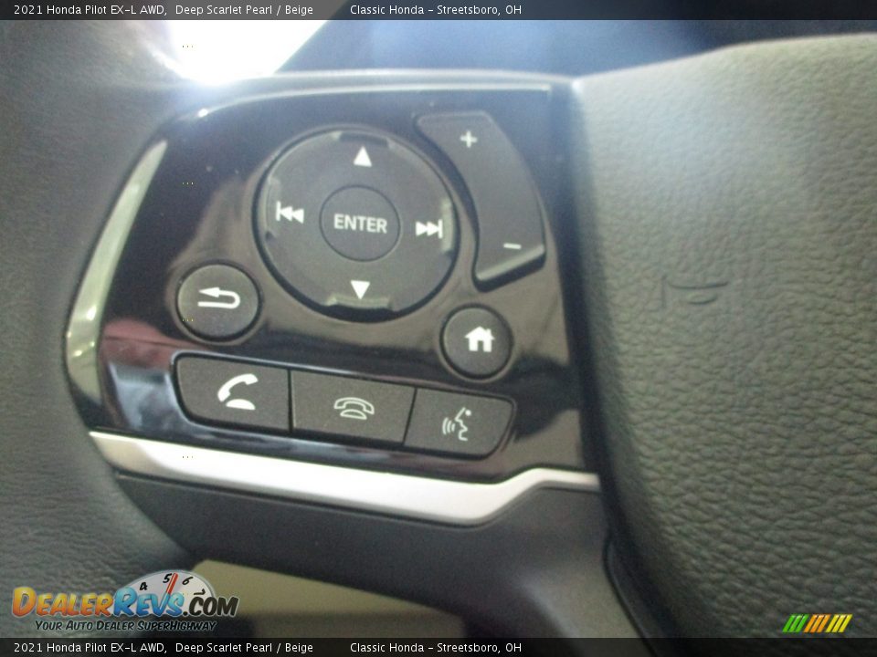 2021 Honda Pilot EX-L AWD Deep Scarlet Pearl / Beige Photo #34