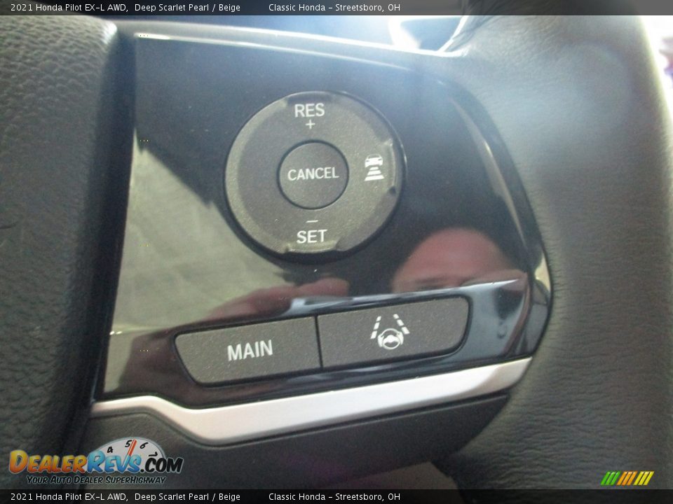 2021 Honda Pilot EX-L AWD Deep Scarlet Pearl / Beige Photo #35