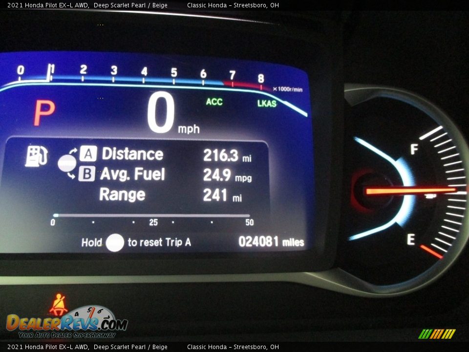 2021 Honda Pilot EX-L AWD Deep Scarlet Pearl / Beige Photo #36