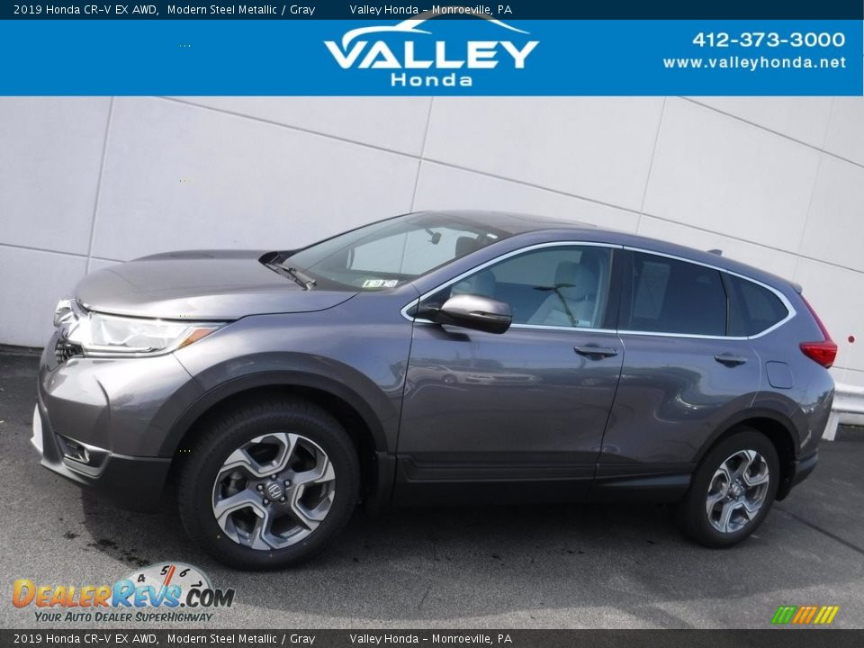 2019 Honda CR-V EX AWD Modern Steel Metallic / Gray Photo #2