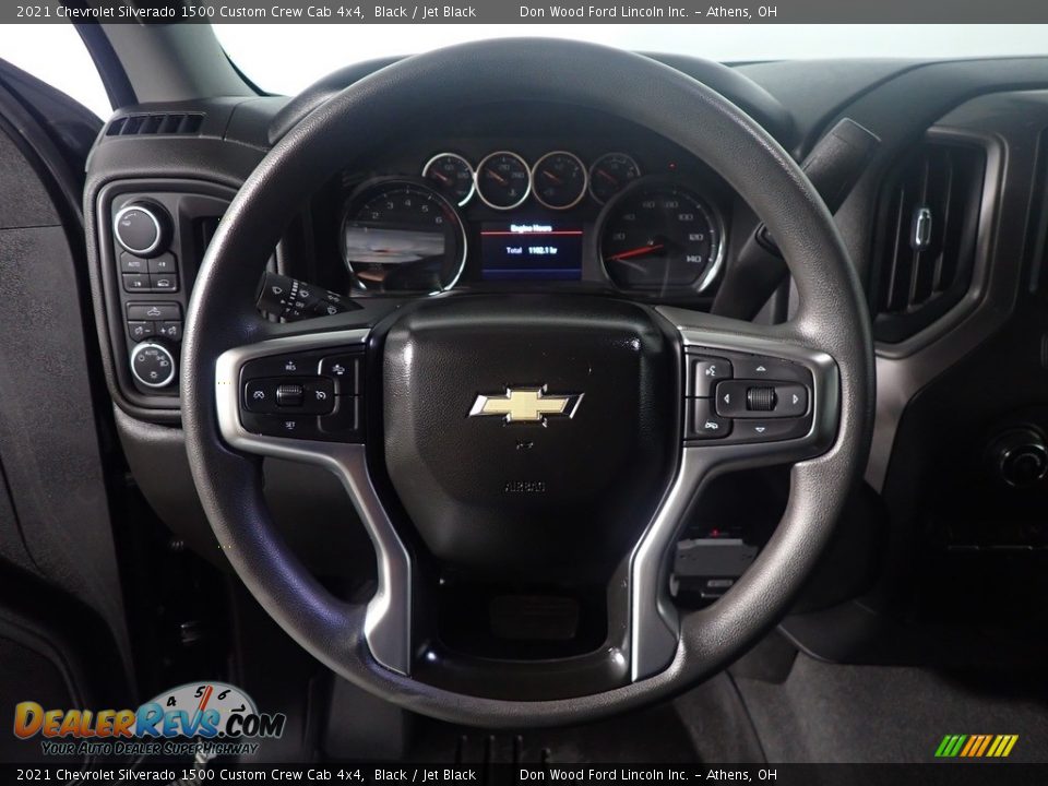 2021 Chevrolet Silverado 1500 Custom Crew Cab 4x4 Black / Jet Black Photo #24