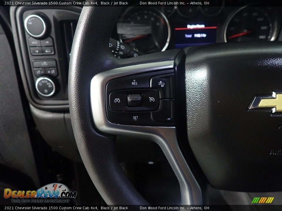 2021 Chevrolet Silverado 1500 Custom Crew Cab 4x4 Black / Jet Black Photo #26