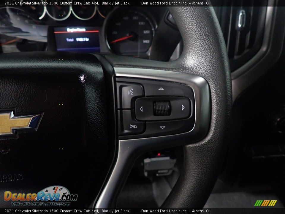 2021 Chevrolet Silverado 1500 Custom Crew Cab 4x4 Black / Jet Black Photo #27