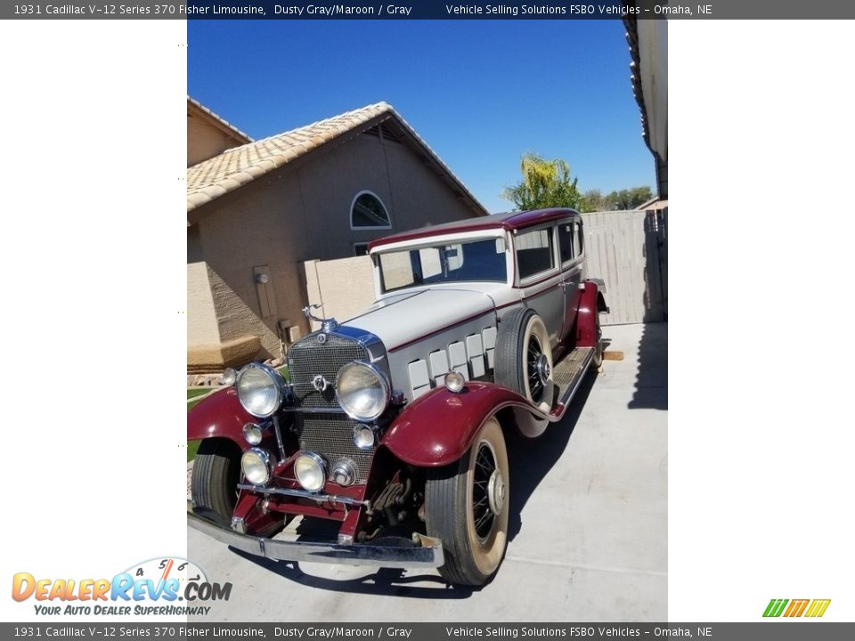 Dusty Gray/Maroon 1931 Cadillac V-12 Series 370 Fisher Limousine Photo #7