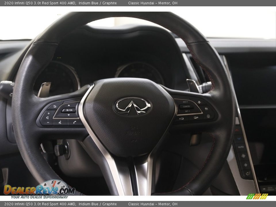 2020 Infiniti Q50 3.0t Red Sport 400 AWD Steering Wheel Photo #7
