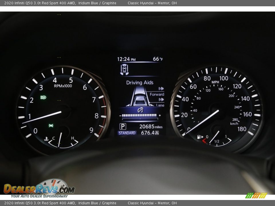 2020 Infiniti Q50 3.0t Red Sport 400 AWD Gauges Photo #8