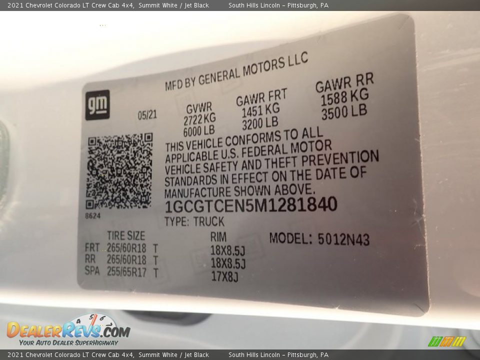 2021 Chevrolet Colorado LT Crew Cab 4x4 Summit White / Jet Black Photo #23